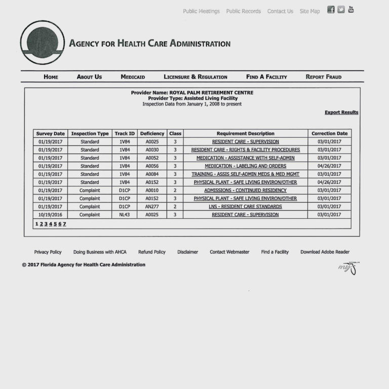 Royal Palm Retirement Centre Assisted Living Facility in Port Charlotte