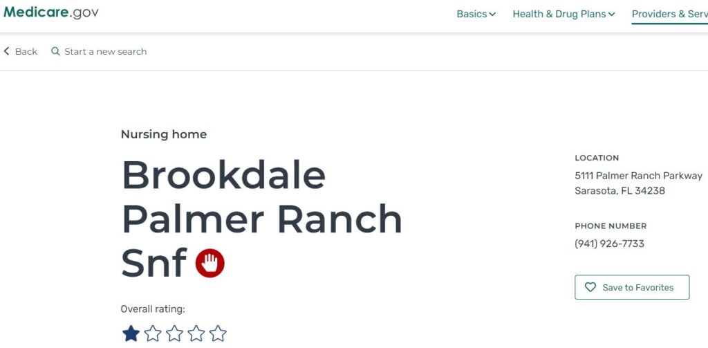 Brookdale Palmer Ranch abuse complaints