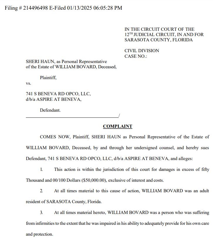 Aspire at Beneva lawsuits lawyer