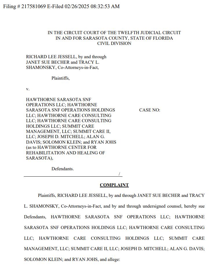 Hawthorne Center for Rehab lawsuits