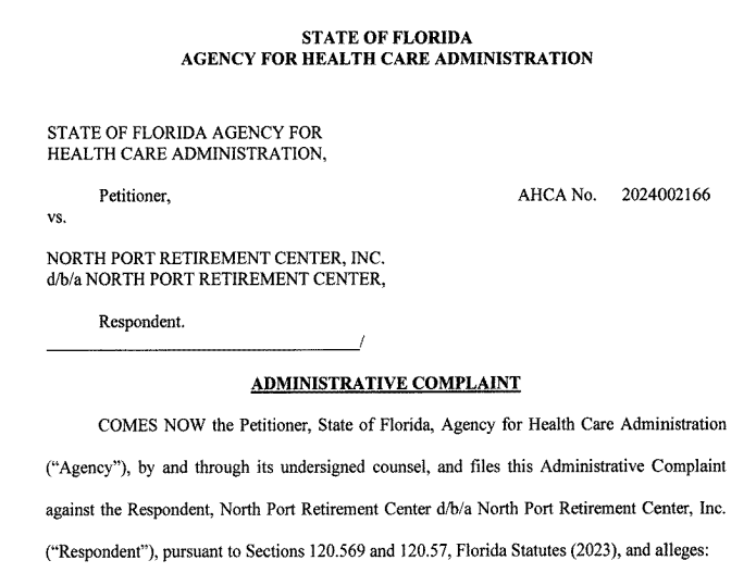 North Port Retirement Center lawsuits