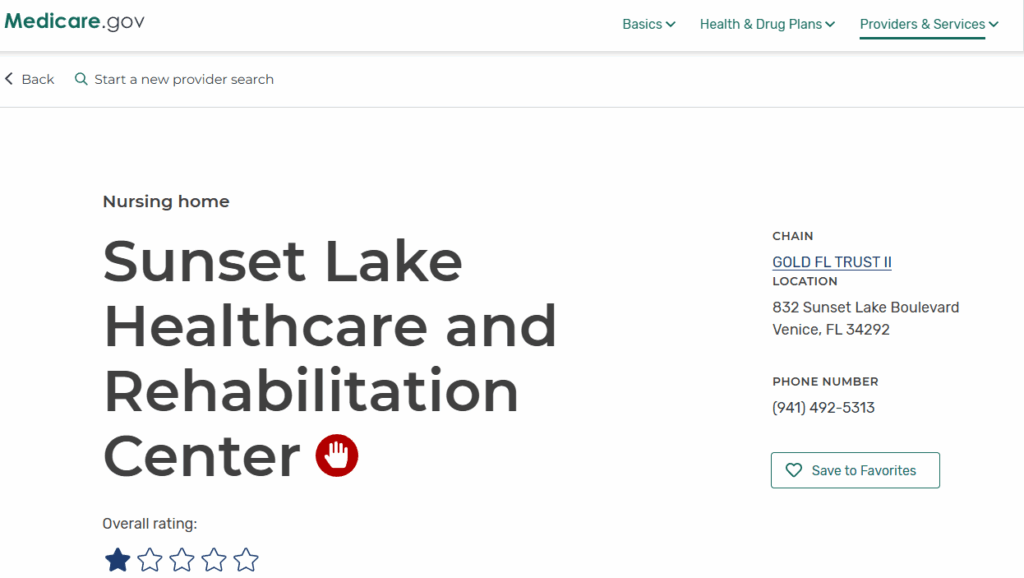 Sunset Lake Healthcare complaints reviews lawsuits