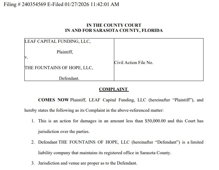 Fountains of Hope lawsuits